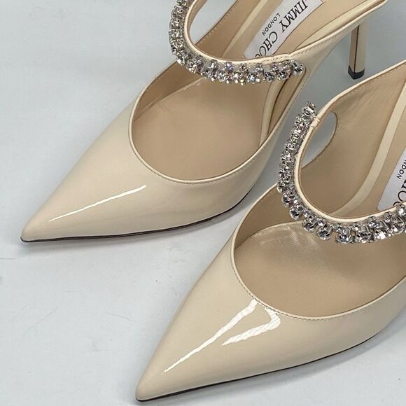 Jimmy Choo Bing 100MM Embellished Patent Leather Mules size 37 - Picture 8 of 15